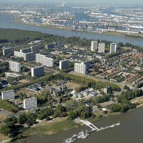 Luchtfoto Antwerpen Linkeroever nu