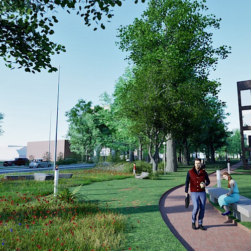 De Nijmeegseweg slingert door een parkachtig landschap
