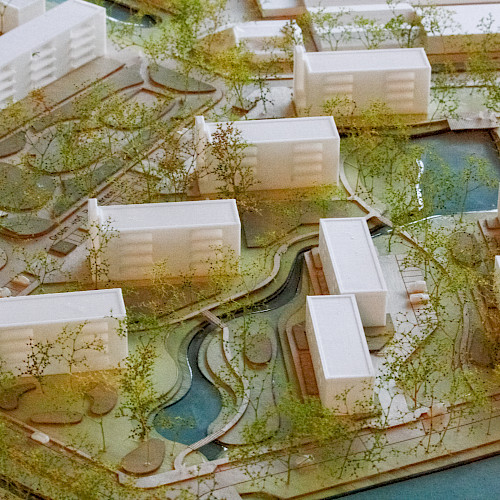 Detail water in maquette Voorlopig Ontwerp